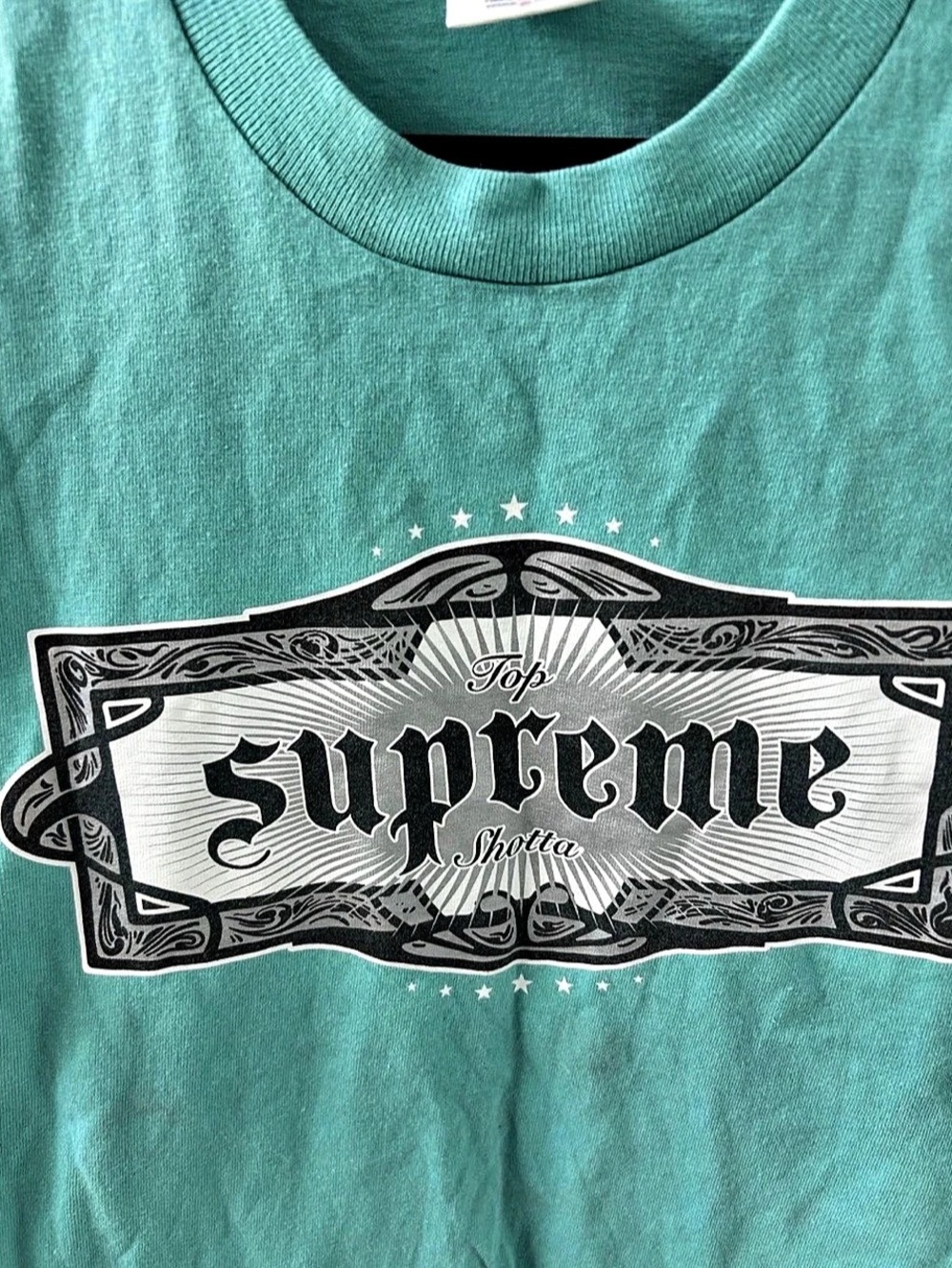 Supreme Top Shotta Tee Teal SS22, Size Small, Brand New - Picture 4 of 5